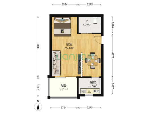 昭艺大厦 1室0厅1卫 50平方