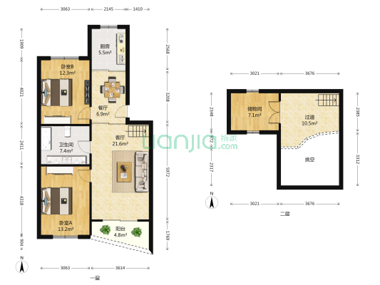 绿都园 2室2厅1卫 99平方