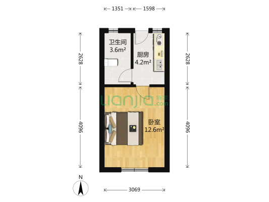 浦东大道435-437号(单) 1室0厅1卫 30平方
