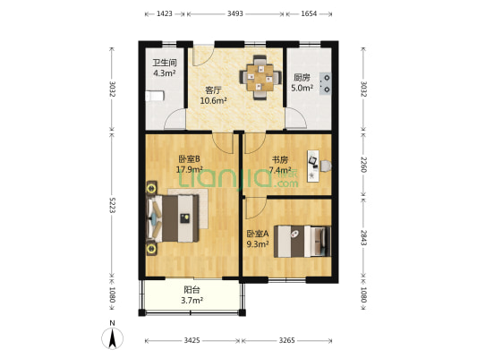 兴华小区 3室1厅1卫 74平方