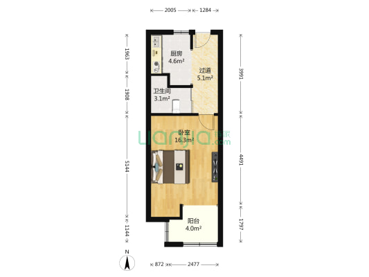 塘和家园德悦苑 1室0厅1卫 48平方