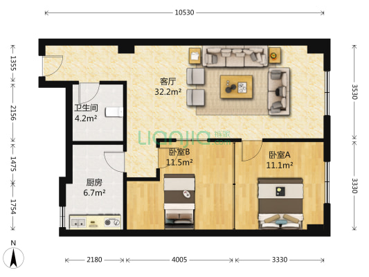 抚琴东南路10号 2室1厅1卫 88平方