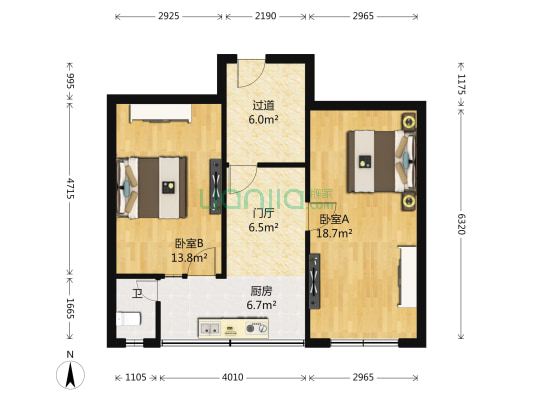 磨底河沿街11号 2室0厅1卫 60平方