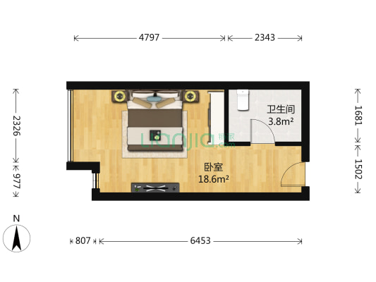 西门先生 1室0厅1卫 33平方