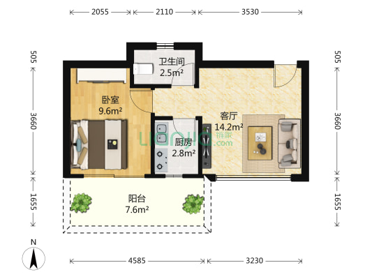 端头位置，满五年，南向大阳台一房