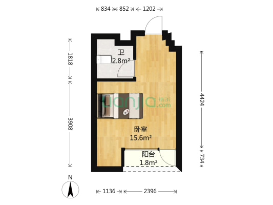 湘隆时代大公馆 1室0厅1卫 31平方