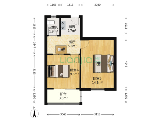 珠碧一弄12号 2室1厅1卫 55平方