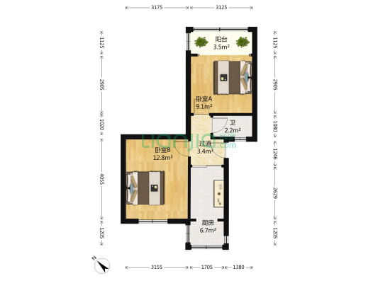 洗面桥横街19号 2室0厅1卫 42平方