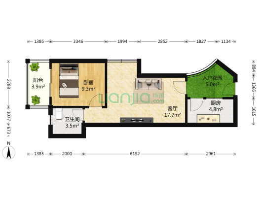 翡翠半岛 1室1厅1卫 51平方