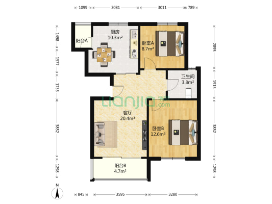 金榈湾西区 2室1厅1卫 86平方