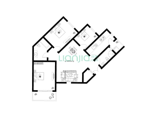 瑞丽公寓 3室2厅2卫 135平方