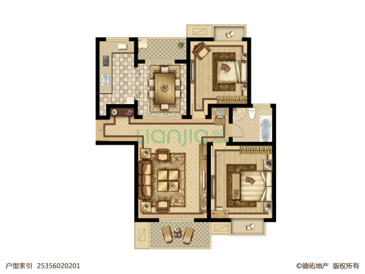 中环花苑 2室2厅1卫 106平方