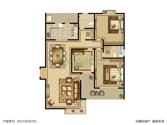 静安风华苑 3室2厅2卫 143平方