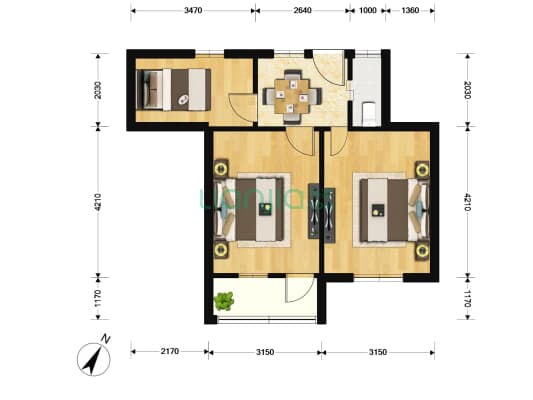 民主街32弄 3室1厅1卫 61平方