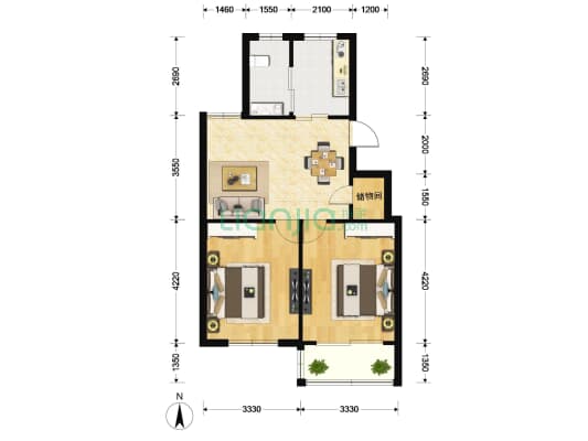 梓潼公寓 2室1厅1卫 84平方