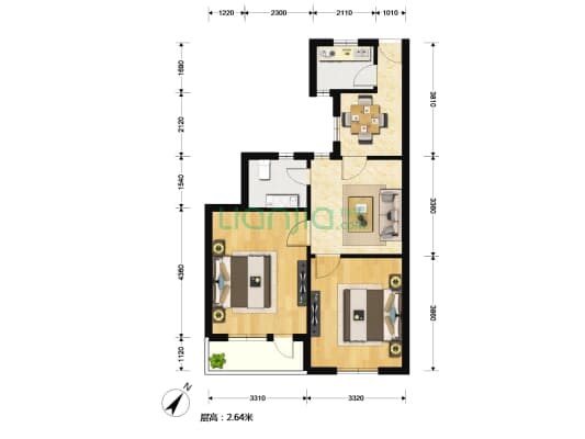 宝通大楼 2室2厅1卫 85平方