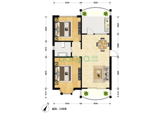 龙阳花苑 2室2厅 630万_上海南码头龙阳花苑二手房推荐(上海链家网)