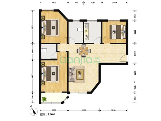 富丽公寓(东区) 3室2厅2卫 111平方