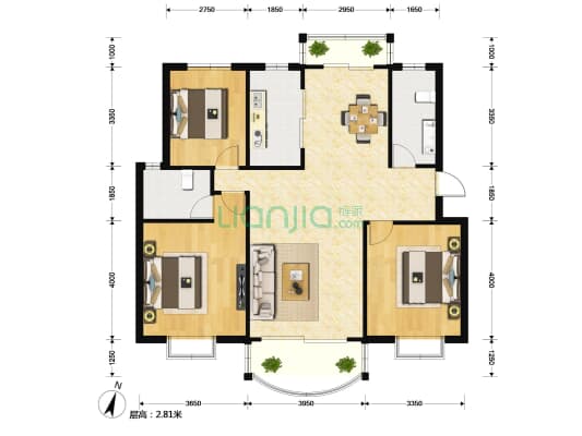 共和新苑 3室2厅2卫 139平方