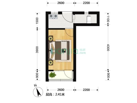 桃园新村(宝山) 1室0厅1卫 33平方