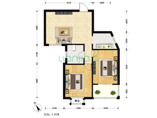 真南路895弄 2室1厅1卫 90平方