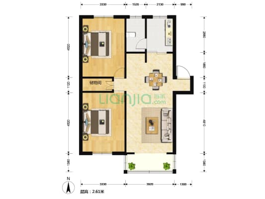 玉树公寓 2室2厅1卫 102平方