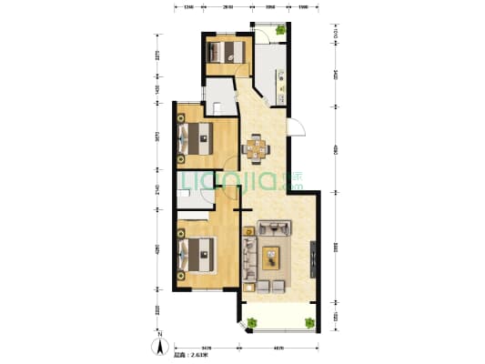 东珂花苑 3室2厅2卫 121平方