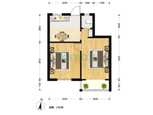 中园小区 2室1厅1卫 54平方