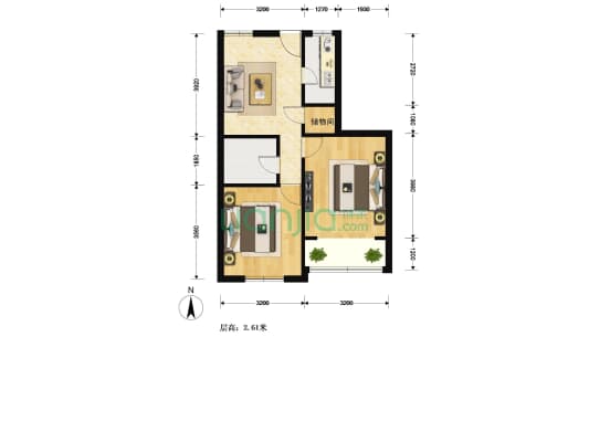 枫林路14弄 2室1厅1卫 82平方