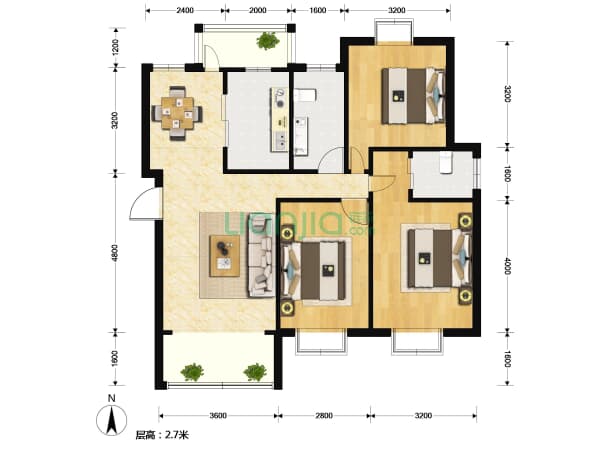 阳光威尼斯(四期(公寓 3室2厅 7500元