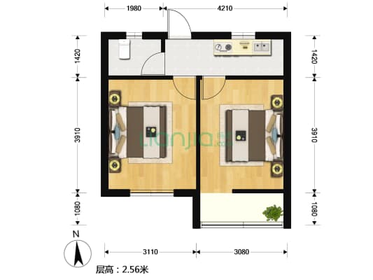 清真路1615弄 2室0厅1卫 47平方