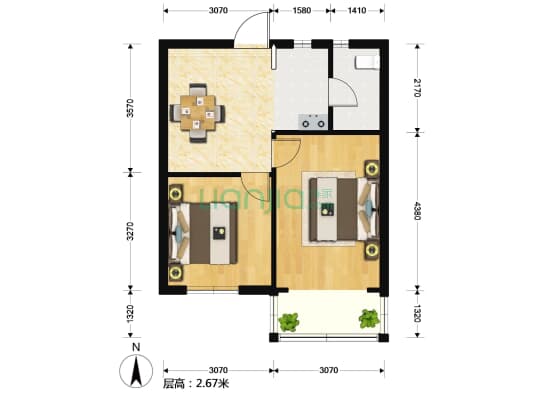 伊犁路110弄 2室1厅1卫 57平方