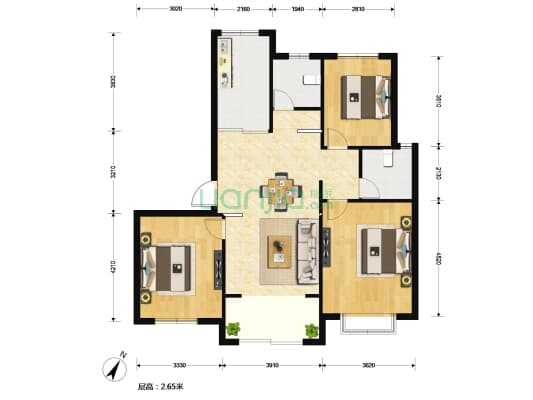 康敏苑一期 3室2厅2卫 116平方